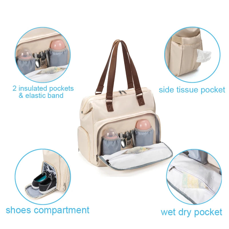 PANGDUBE 3pcs/set Mommy Bag, Large capacity.