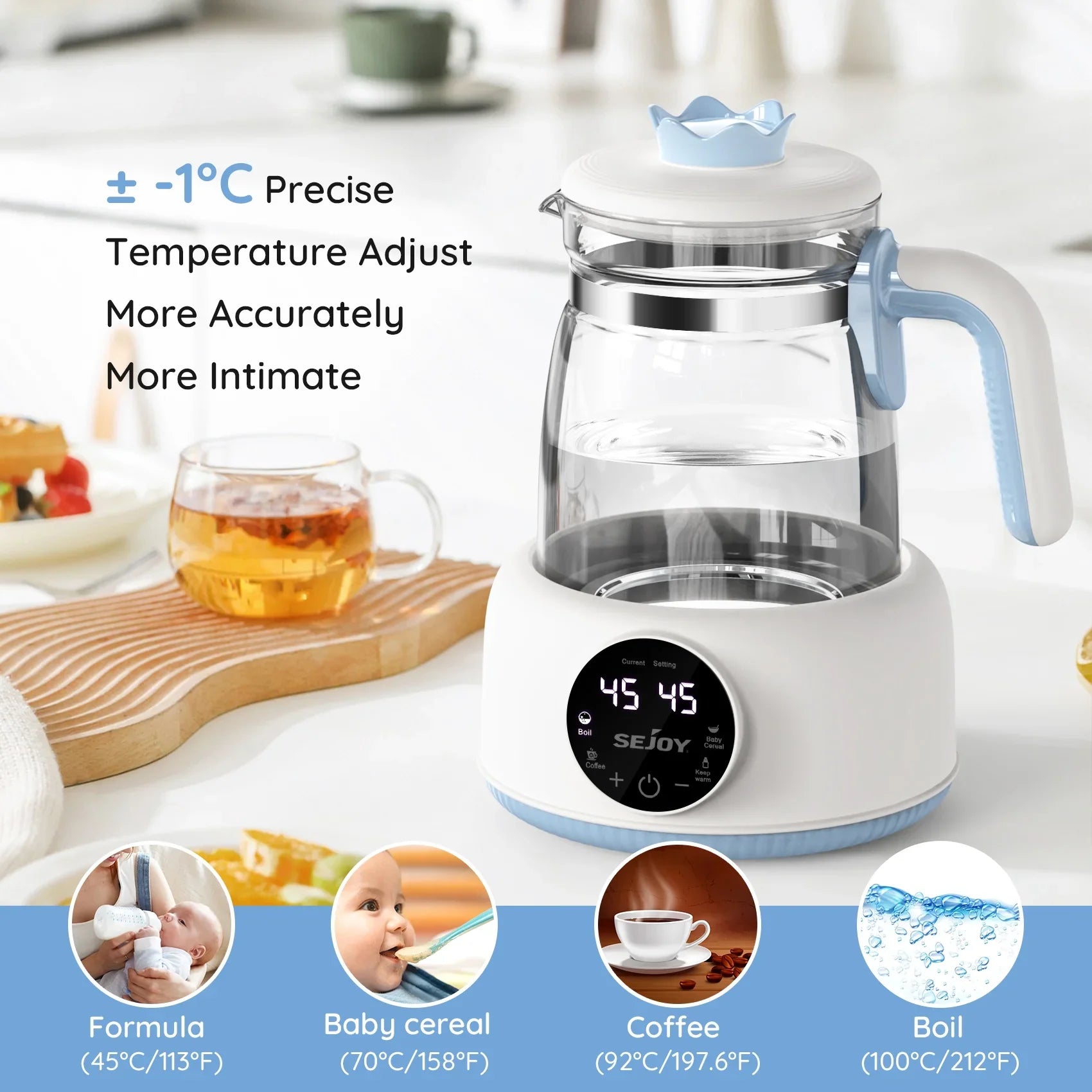 Sejoy Baby Formula Kettle, Warm Water Dispenser for Making Formula Bottle.